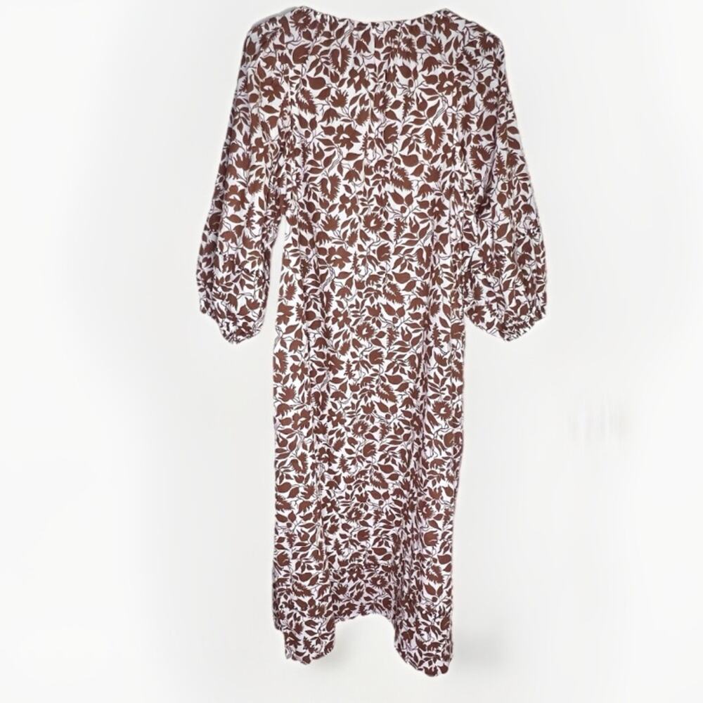 The Great. Whip Stitched Willow Midi Dress in Brown Blossom Floral Sz S (1) - Picture 4 of 9